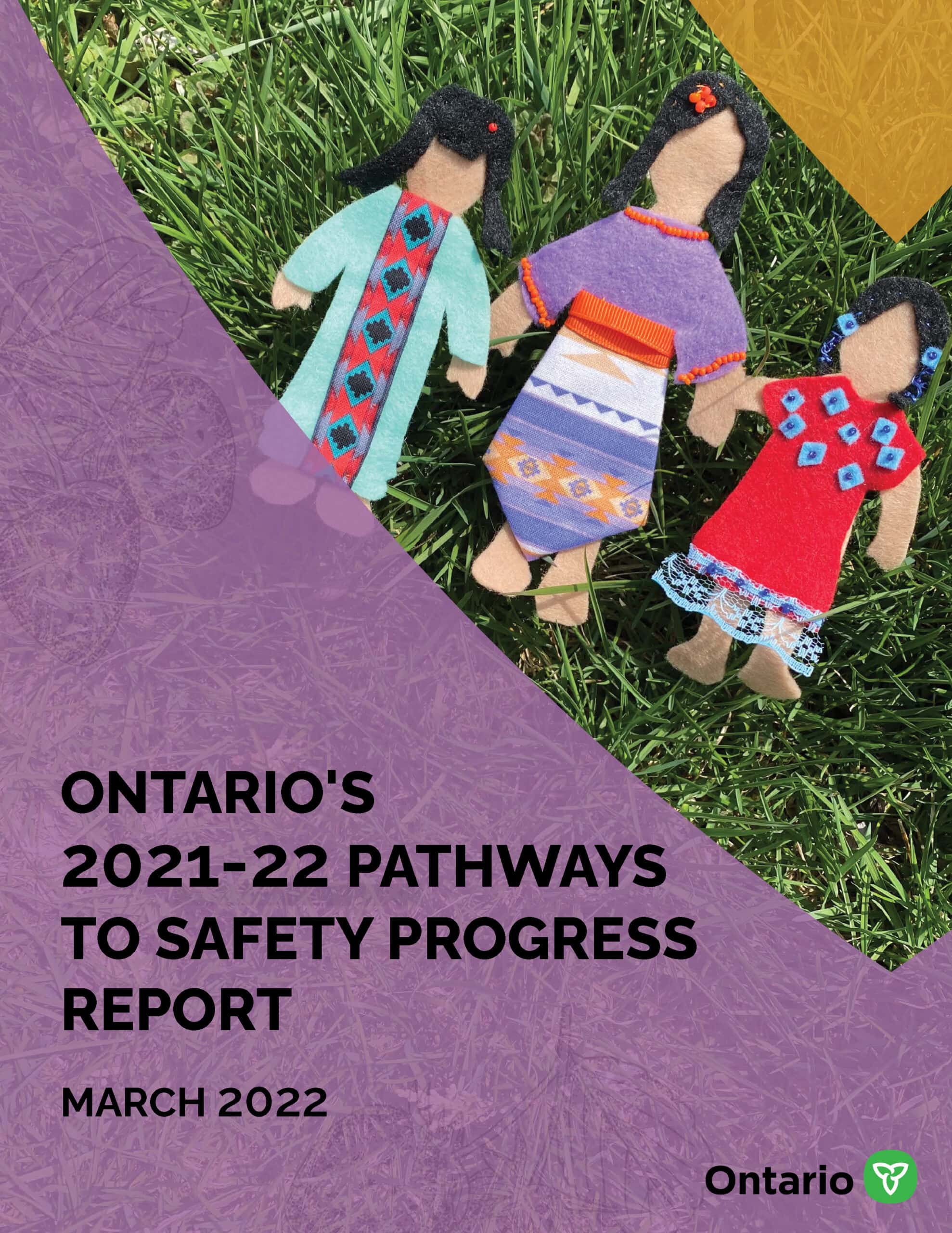 Cover page for Ontario's 2021-2022 Pathway to Safety Progress Report.